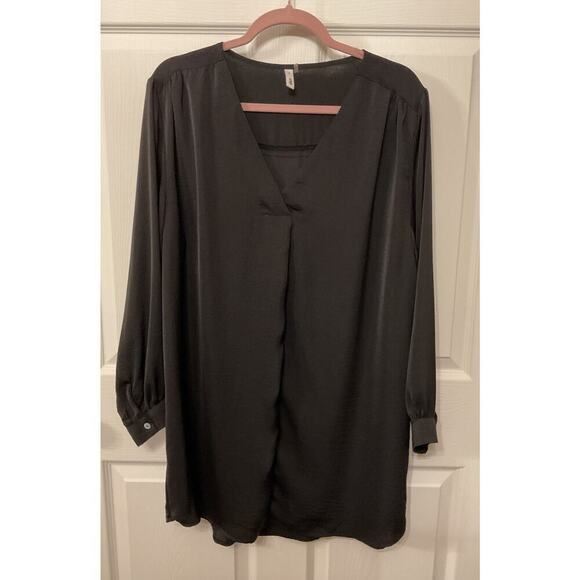 glam Dresses & Skirts - Glam Black Long Sleeve Shirt Sheath Dress, M